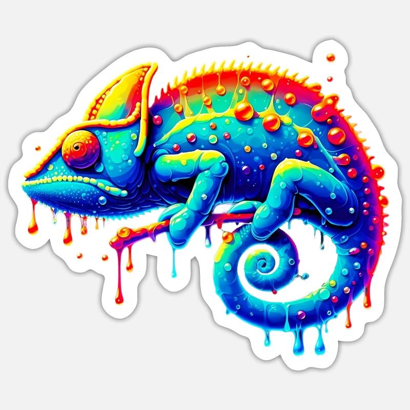 Chameleon - Sticker size S (10 x 10 cm) - white matte