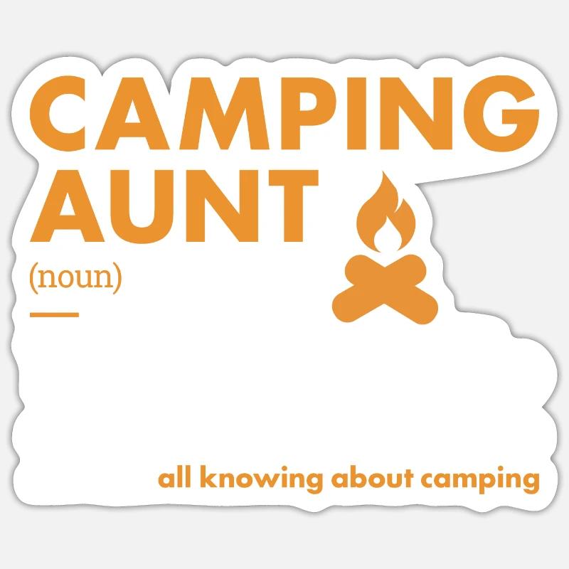 Camper Aunt Definition Camping - Sticker Größe S (10 x 10 cm) - Mattweiß