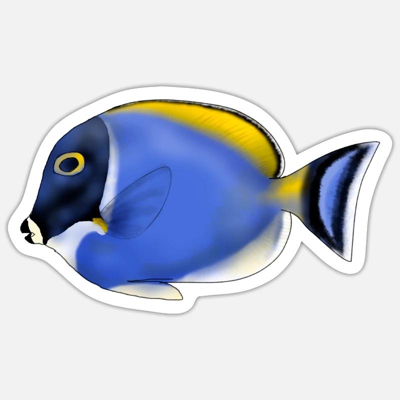 ACANTHURUS LEUCOSTEMON - Sticker size S (10 x 10 cm) - white matte