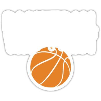 Basket-ball - Sticker taille S (10 x 10 cm) - blanc mat - Devant