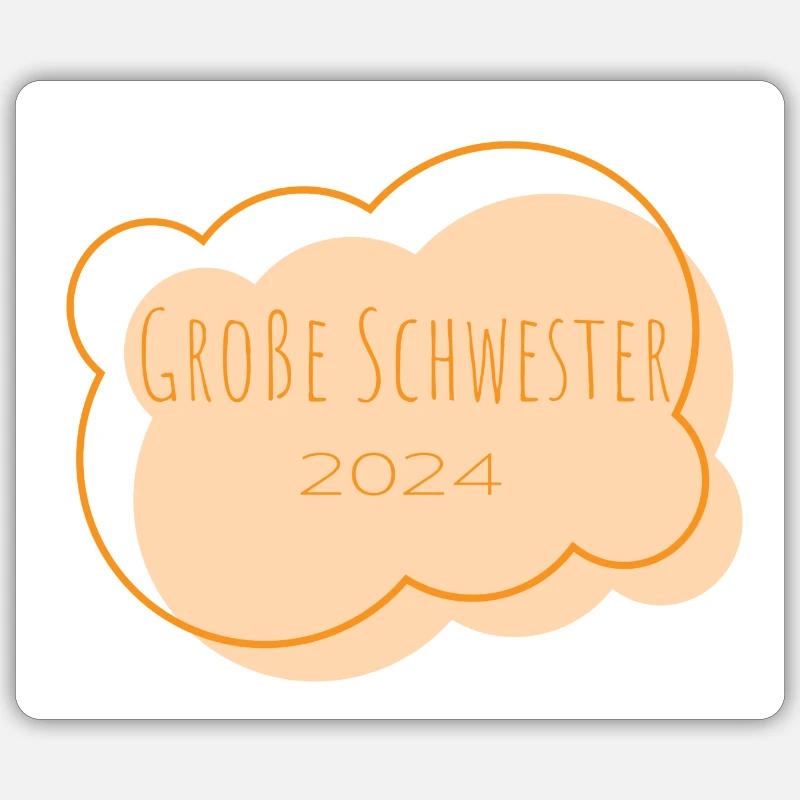 Große Schwester 2024 - Sticker Größe S (10 x 10 cm) - Mattweiß