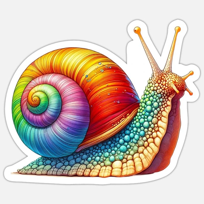 Escargot - Sticker taille S (10 x 10 cm) - blanc mat