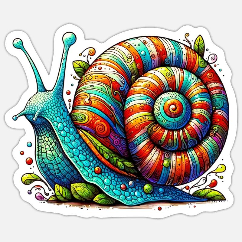 Escargot - Sticker taille S (10 x 10 cm) - blanc mat