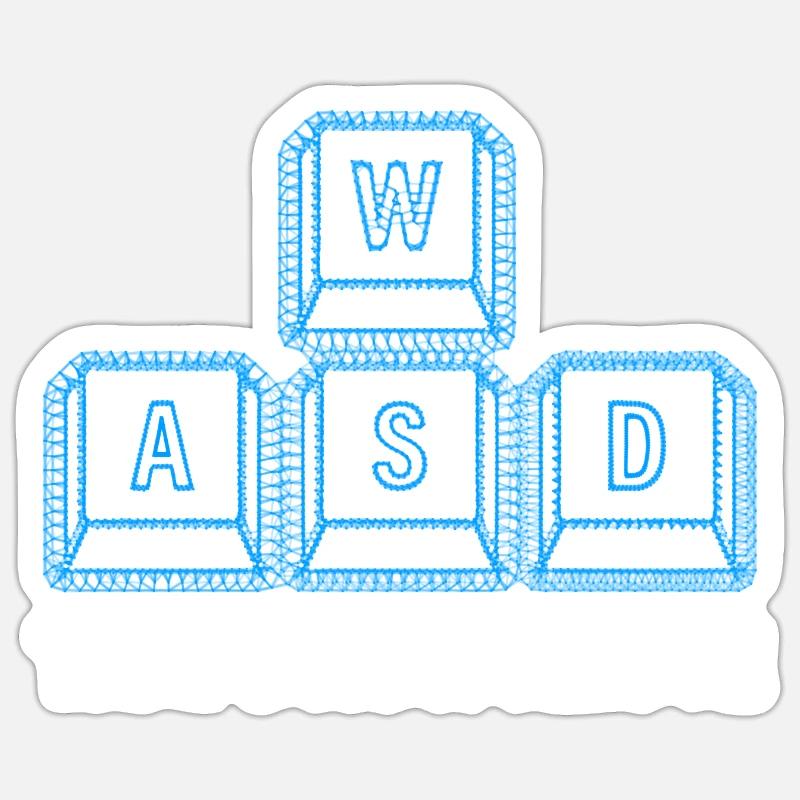 WASD Gaming Jeu vidéo, PC, Ordinateur Sticker taille S (10 x 10 cm)