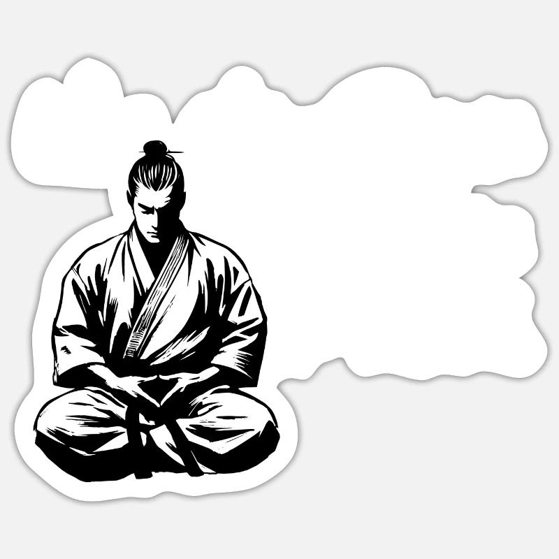 Wado Ryu Karate Kanji Kimono Kampfkunst Dojo - Sticker Größe S (10 x 10 cm) - Mattweiß