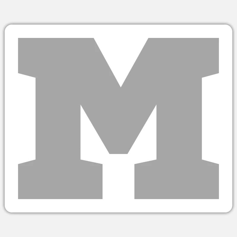 Buchstabe m sport - Sticker Größe S (10 x 10 cm) - Mattweiß
