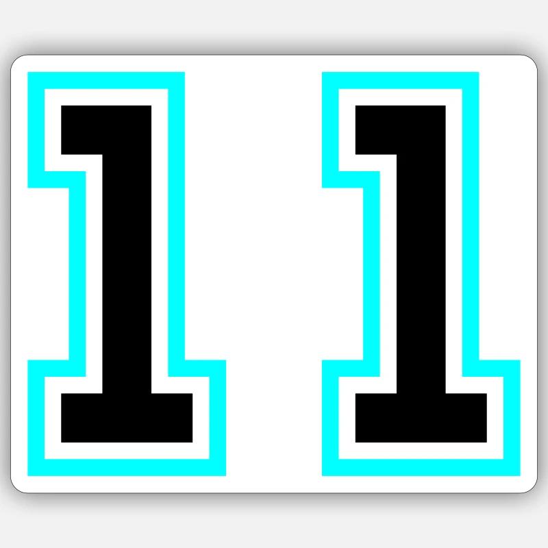 Symbole à 11 chiffres - Sticker taille S (10 x 10 cm) - blanc mat