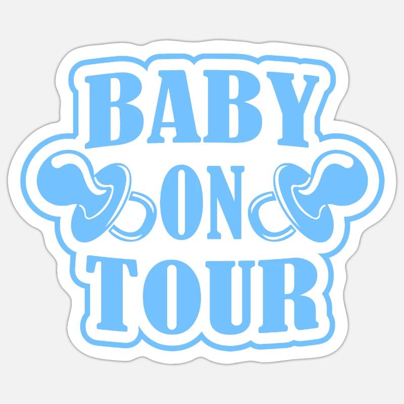 Bébé en tournée - Sticker taille S (10 x 10 cm) - blanc mat