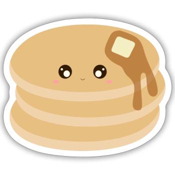 Crêpes Kawaii - Sticker taille S (10 x 10 cm) - blanc mat - Devant