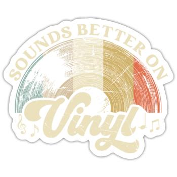vinyl vinyl music turntable retro - Sticker size S (10 x 10 cm) - white matte - Front