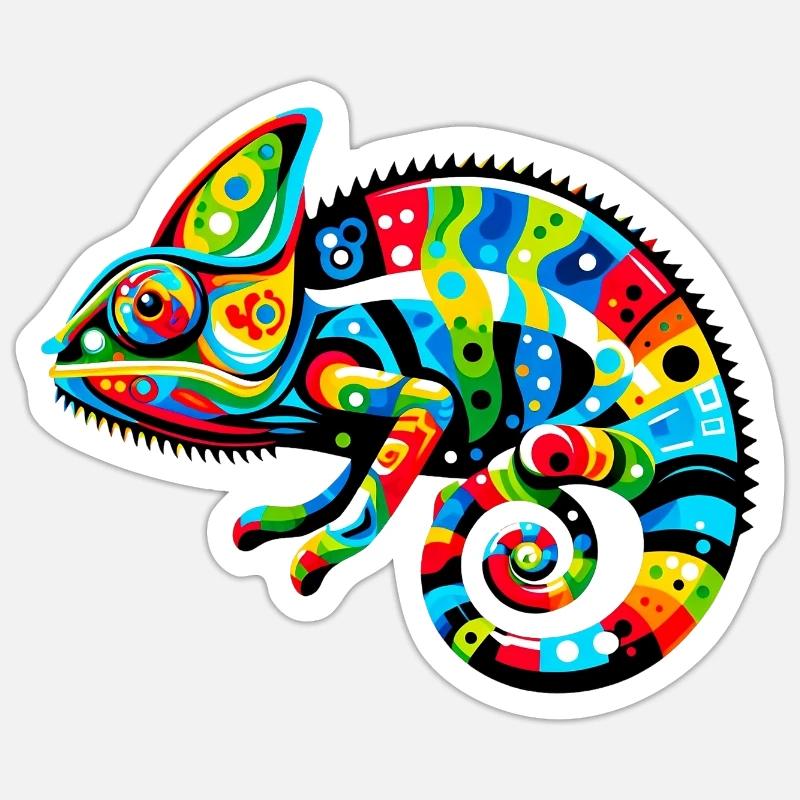 Chameleon - Sticker size S (10 x 10 cm) - white matte