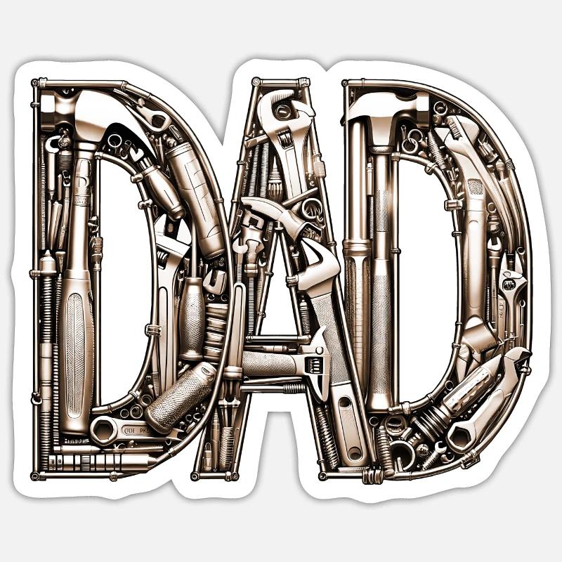 « Papa » - Papa de Tool - Sticker taille S (10 x 10 cm) - blanc mat