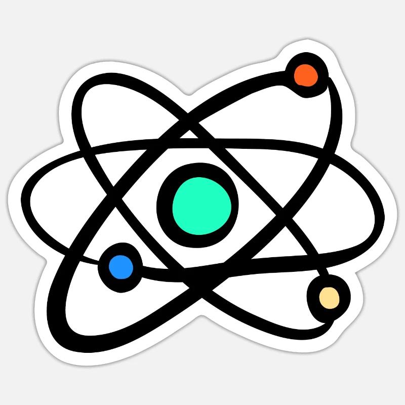 Atoms Physics - Sticker size S (10 x 10 cm) - white matte