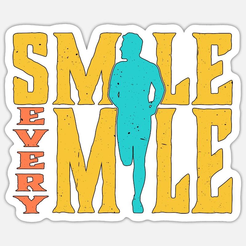 Souriez tous les kilomètres 5 - Sticker taille S (10 x 10 cm) - blanc mat