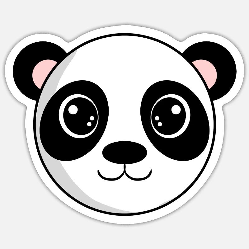 Panda Kopf - Sticker Größe S (10 x 10 cm) - Mattweiß