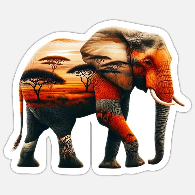 Elephant - Sticker size S (10 x 10 cm) - white matte