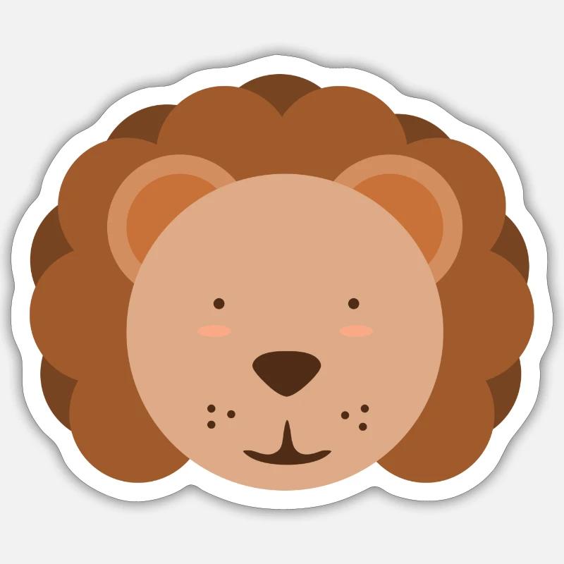 Niedlicher Löwe Sticker Größe S (10 x 10 cm)