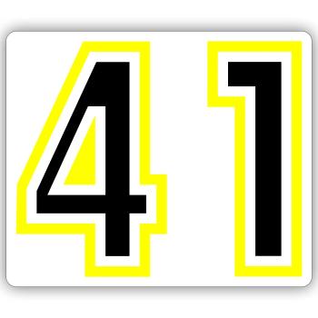 41 Zahl College - Sticker Größe S (10 x 10 cm) - Mattweiß - Vorne