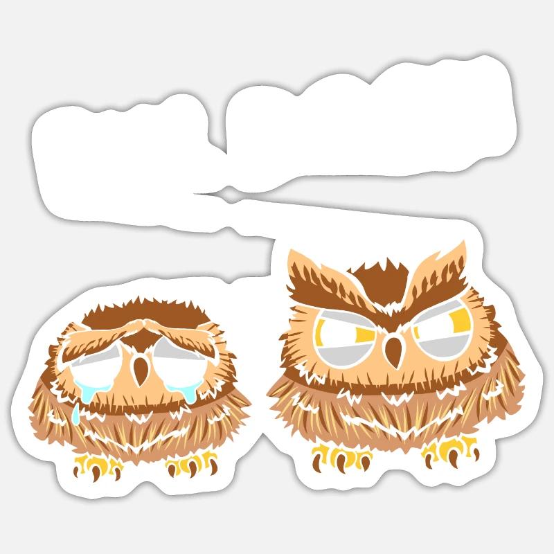 Hibou Oui - Sticker taille S (10 x 10 cm) - blanc mat