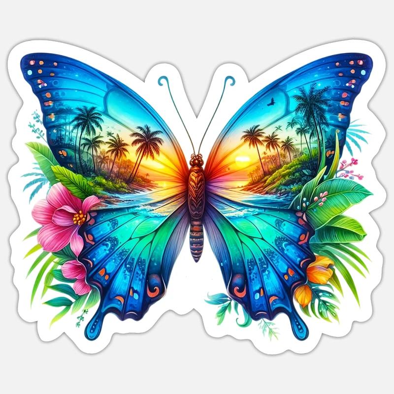 Butterfly - Sticker size S (10 x 10 cm) - white matte