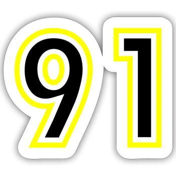 91 Number College - Sticker size S (10 x 10 cm) - white matte - Front