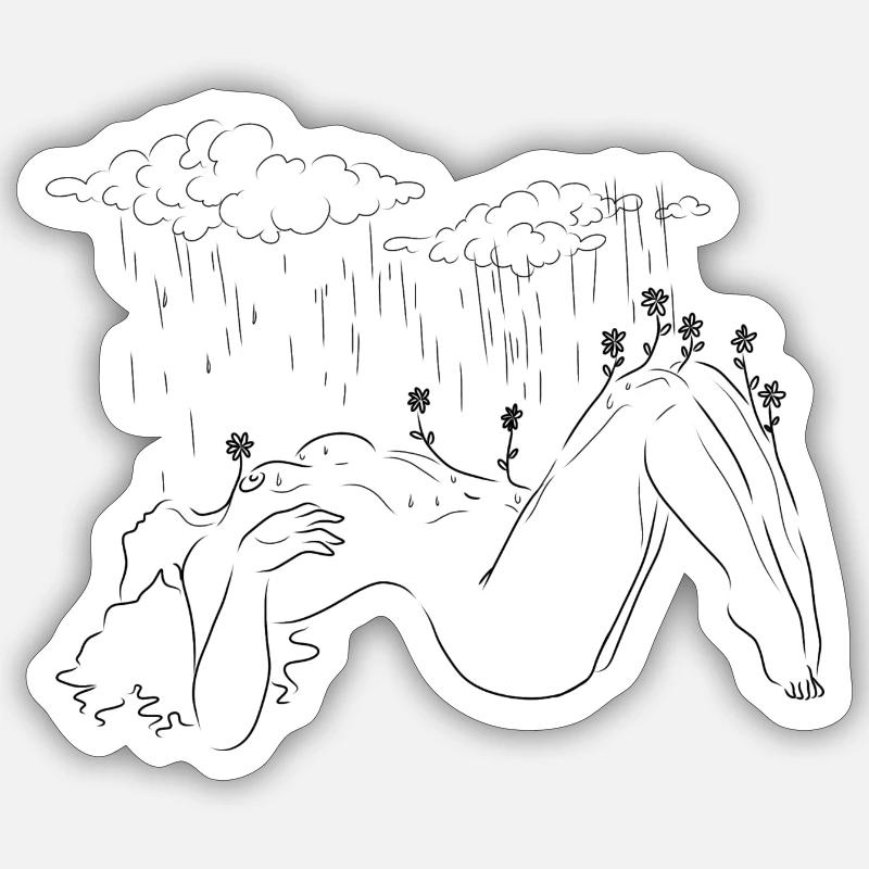 Déesse de la pluie Sticker taille S (10 x 10 cm)