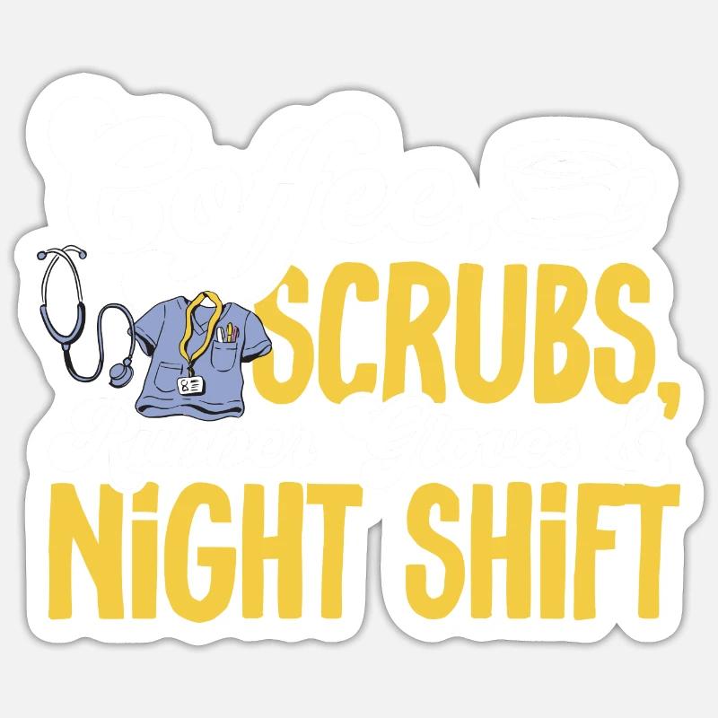 Infirmière de nuit - Sticker taille S (10 x 10 cm) - blanc mat