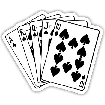 Ace of Spades Poker - Sticker Größe S (10 x 10 cm) - Mattweiß - Vorne