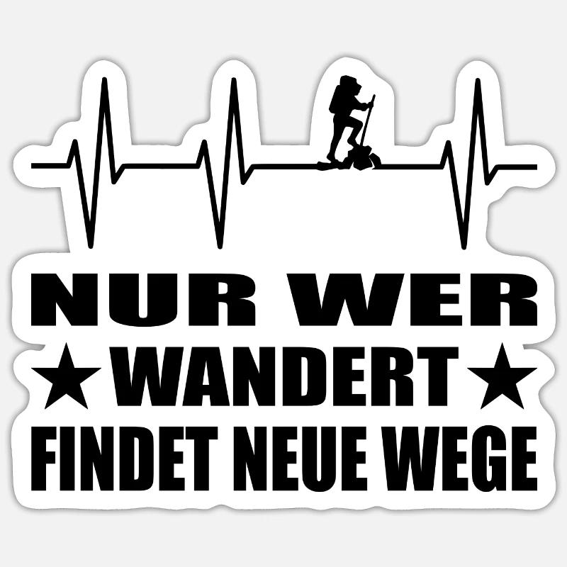 Wandern - Sticker Größe S (10 x 10 cm) - Mattweiß