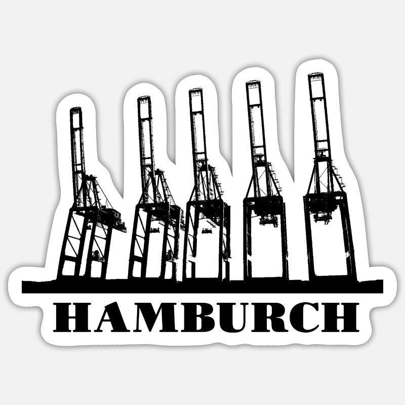Hamburch auf Einheimisch Sticker Größe S (10 x 10 cm)