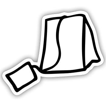 tea bag - Sticker size S (10 x 10 cm) - white matte - Front