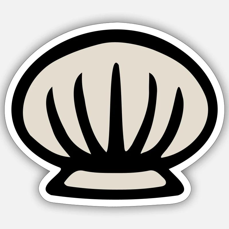 Jakobsmuschel - Sticker Größe S (10 x 10 cm) - Mattweiß
