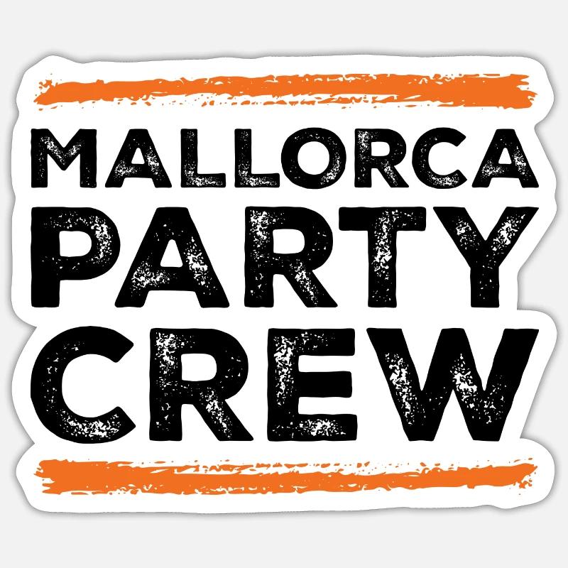 Mallorca Party Crew - Sticker taille S (10 x 10 cm) - blanc mat