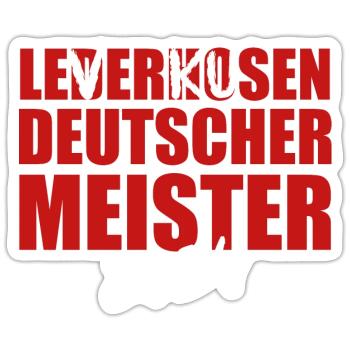 Leverkusen - Deutscher Meister 2024 - Sticker Größe S (10 x 10 cm) - Mattweiß - Vorne