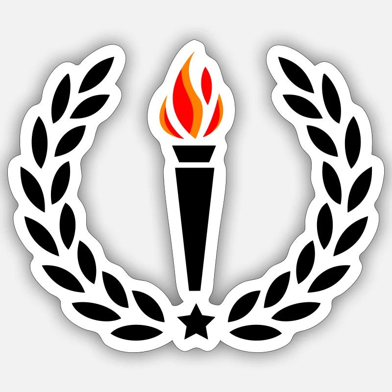 Feuer Fackel Sticker Größe S (10 x 10 cm)