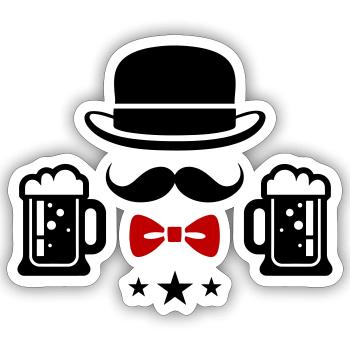 Junggesellenabschied Bier Jga Party - Sticker Größe S (10 x 10 cm) - Mattweiß - Vorne