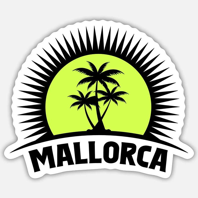 Majorque - Sticker taille S (10 x 10 cm) - blanc mat