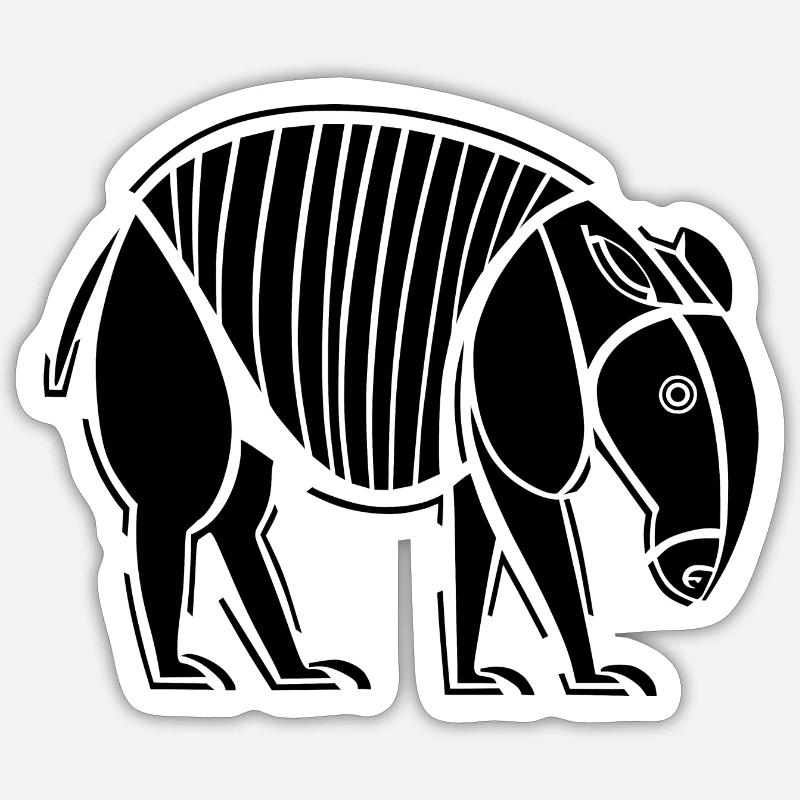 Tapir - Sticker taille S (10 x 10 cm) - blanc mat