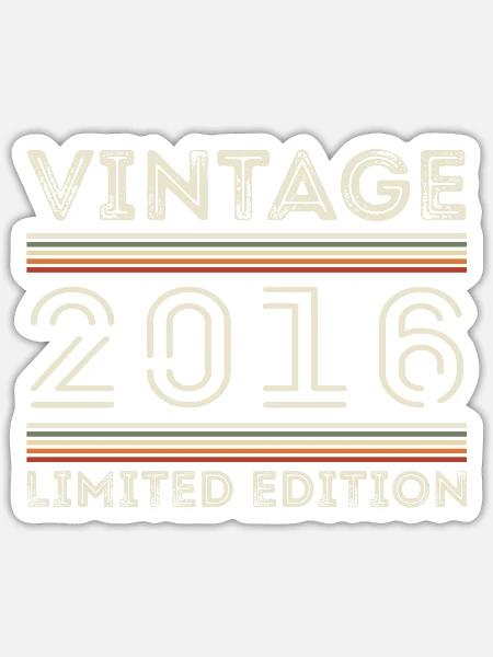 Jahrgang 2016 - Jahr 2016 Geburtstagsgeschenk 2016 - Sticker Größe S (10 x 10 cm) - Mattweiß