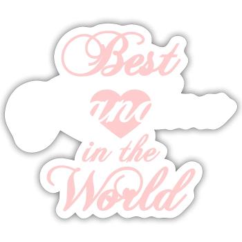 Meilleure grand-mère du monde Coeur Meilleure grand-mère du monde - Sticker taille S (10 x 10 cm) - blanc mat - Devant