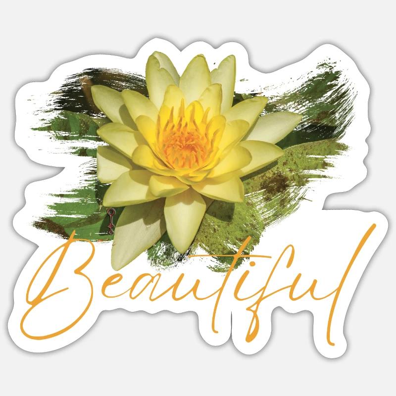 Fleur Beautiful Minerva - Sticker taille S (10 x 10 cm) - blanc mat