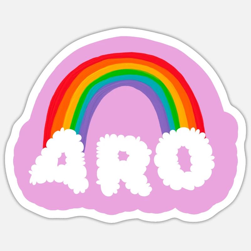 Aromanticisme, aromantique, aro - Sticker taille S (10 x 10 cm) - blanc mat