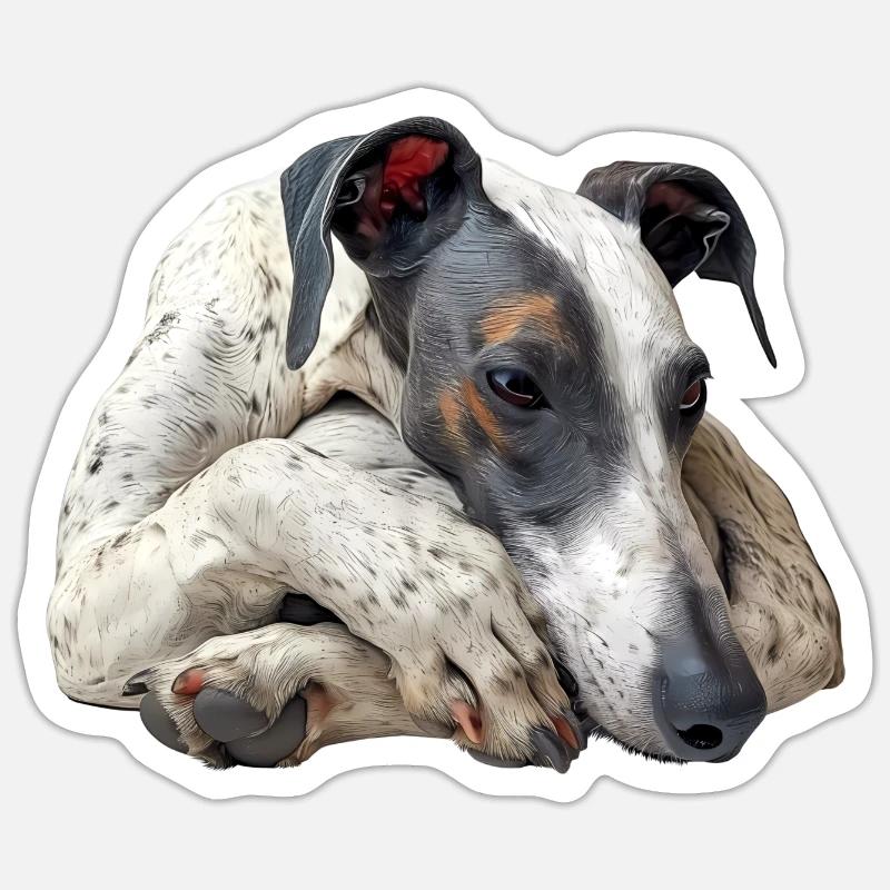 Whippet - Sticker size S (10 x 10 cm) - white matte