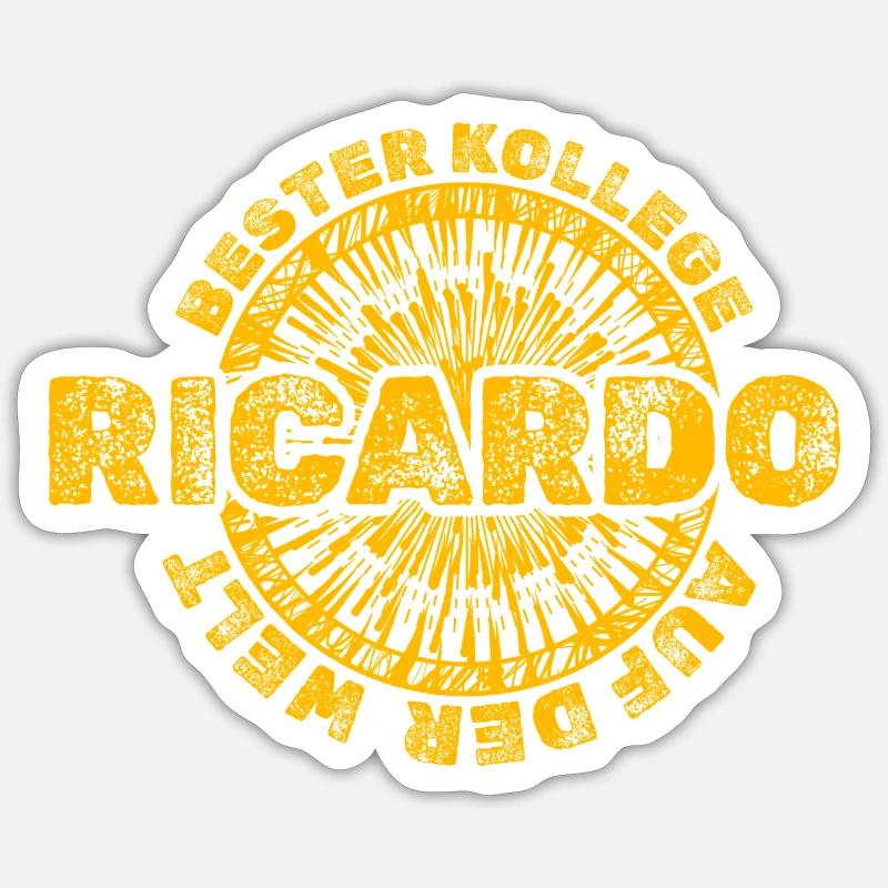 Ricardo - Sticker Größe S (10 x 10 cm) - Mattweiß
