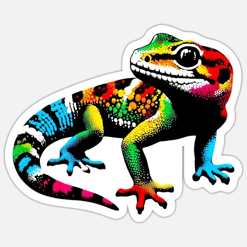 Gecko - Sticker size S (10 x 10 cm) - white matte