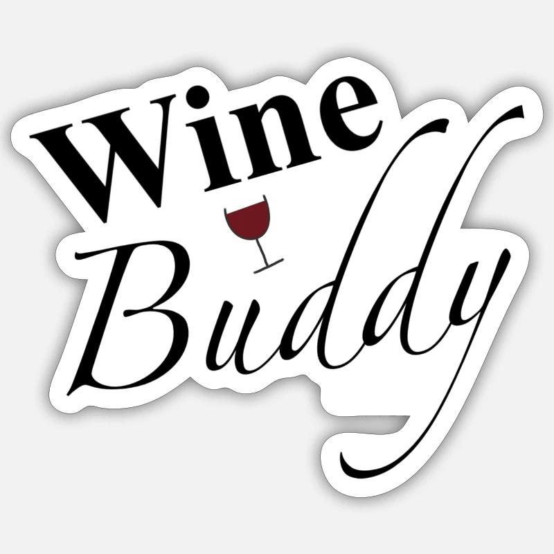 Amis du vin - Sticker taille S (10 x 10 cm) - blanc mat
