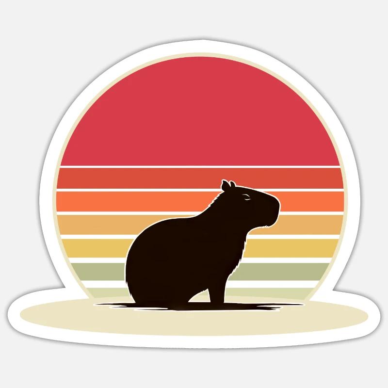 Capybara - Sticker Größe S (10 x 10 cm) - Mattweiß