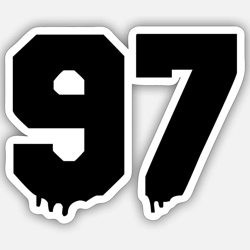 97 - Sticker Größe S (10 x 10 cm) - Mattweiß