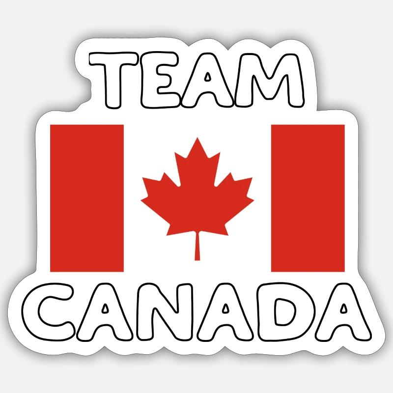 TEAM CANADA - Sticker taille S (10 x 10 cm) - blanc mat