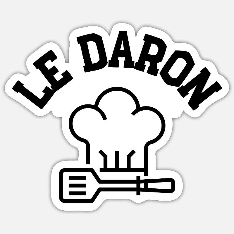 Le daron - Sticker taille S (10 x 10 cm) - blanc mat